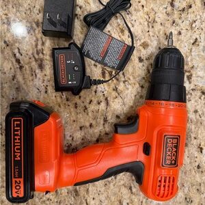 Black & Decker Orange and Black 20V Drill Set